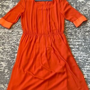 BCBGMaxAzria Vibrant Orange quarter Sleeve Dress
